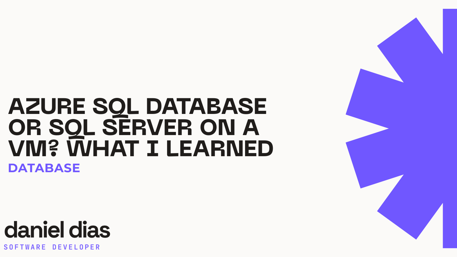 Azure SQL Database ou SQL Server em uma VM? O que aprendi