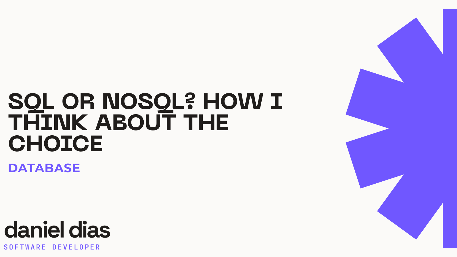 SQL o NoSQL? Come penso a questa scelta
